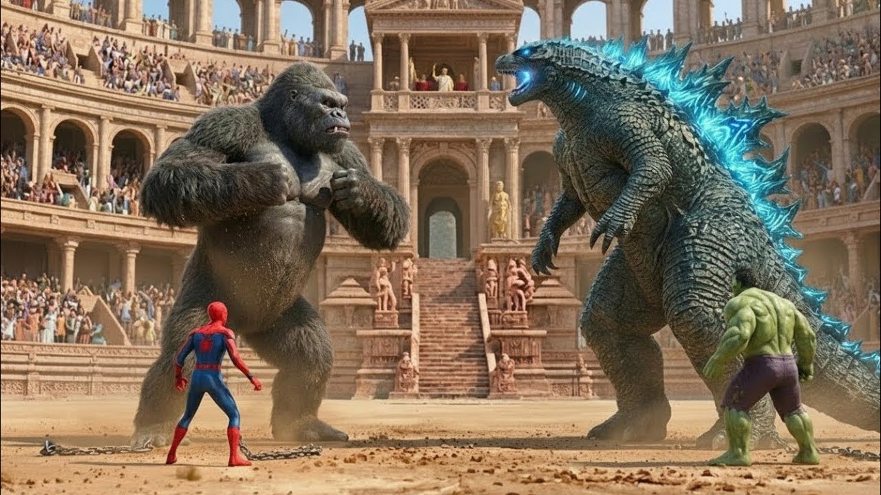 Godzilla vs Kong 🔥 EPIC Battle in the Roman Colosseum | Ultimate Monster Clash