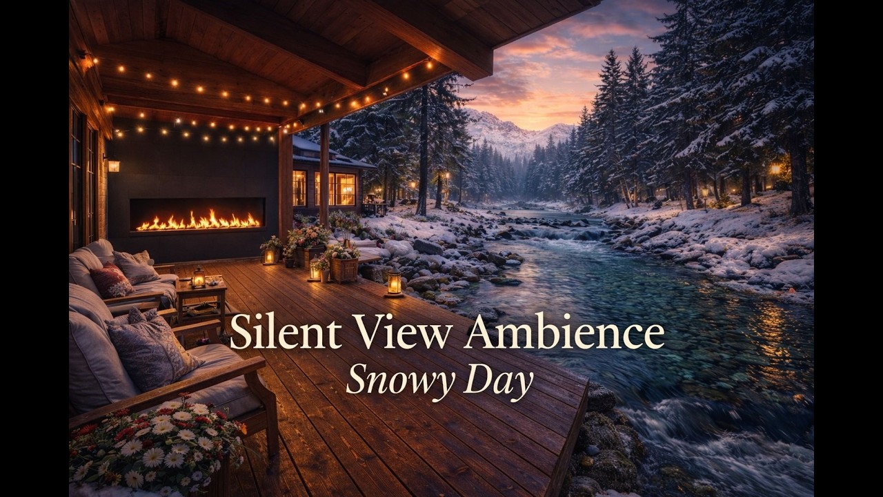 Silent View Ambience ❄️ Cozy Snowy Day by the River | 4K Relaxing Atmosphere