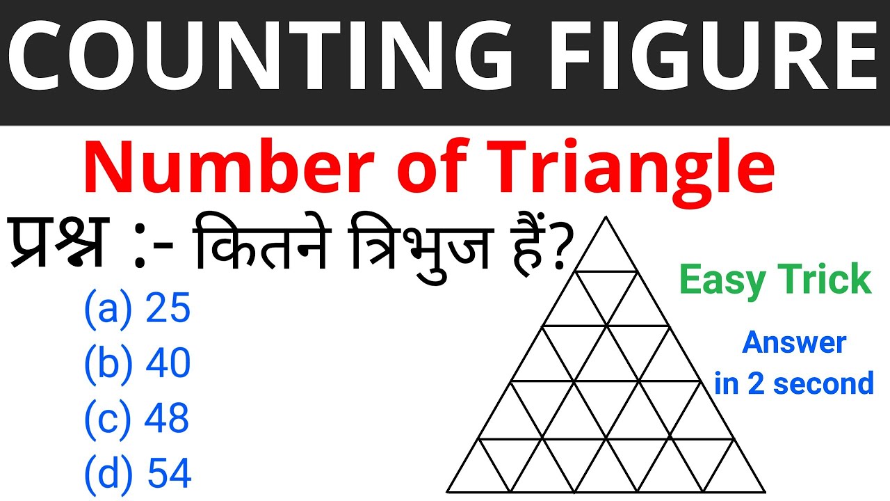 त्रिभुज की संख्या निकालना | Counting Figure Reasoning | Tribhuj or Triangle counting tricks | Nikhil