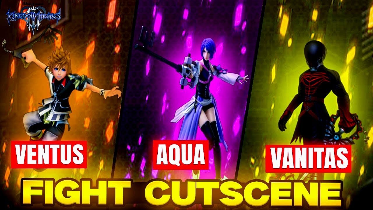 Kingdom Hearts 3 Ventus Vanitas Aqua Fight Cutscene English