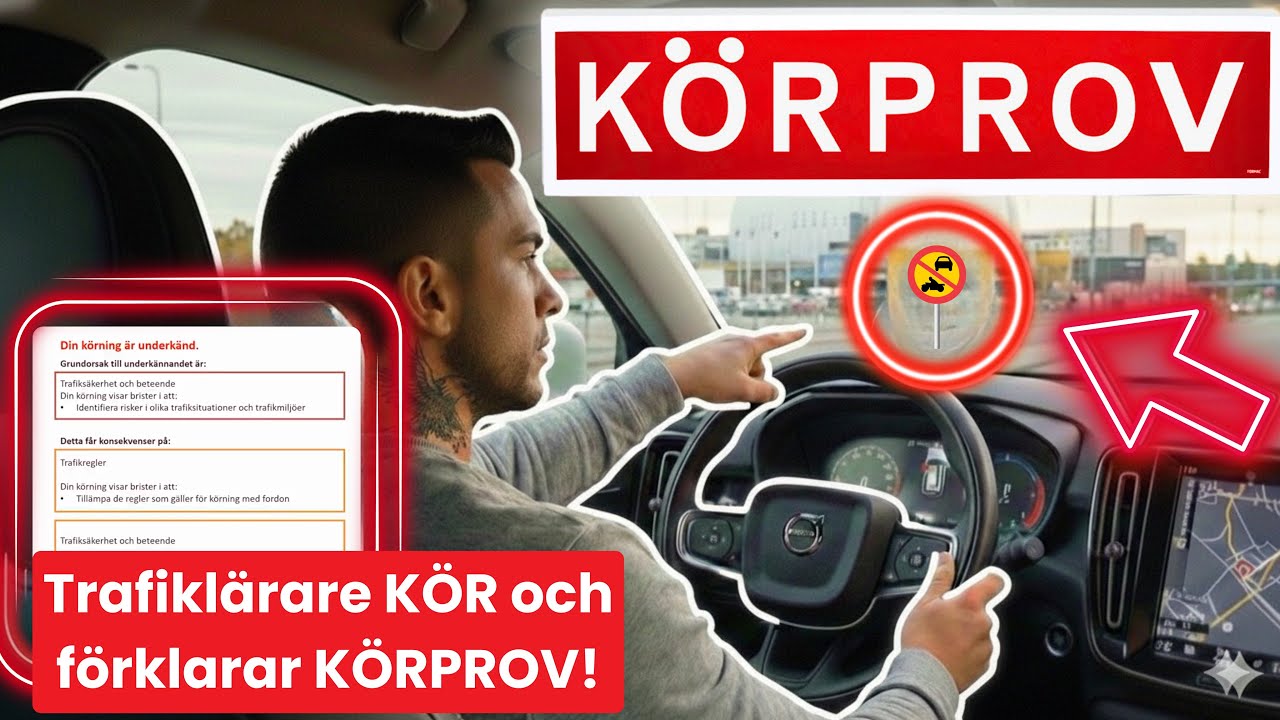 Trafiklärare kör och förklarar TRAFIKVERKETS KÖRPROV #uppkörning #körprov #körkort 