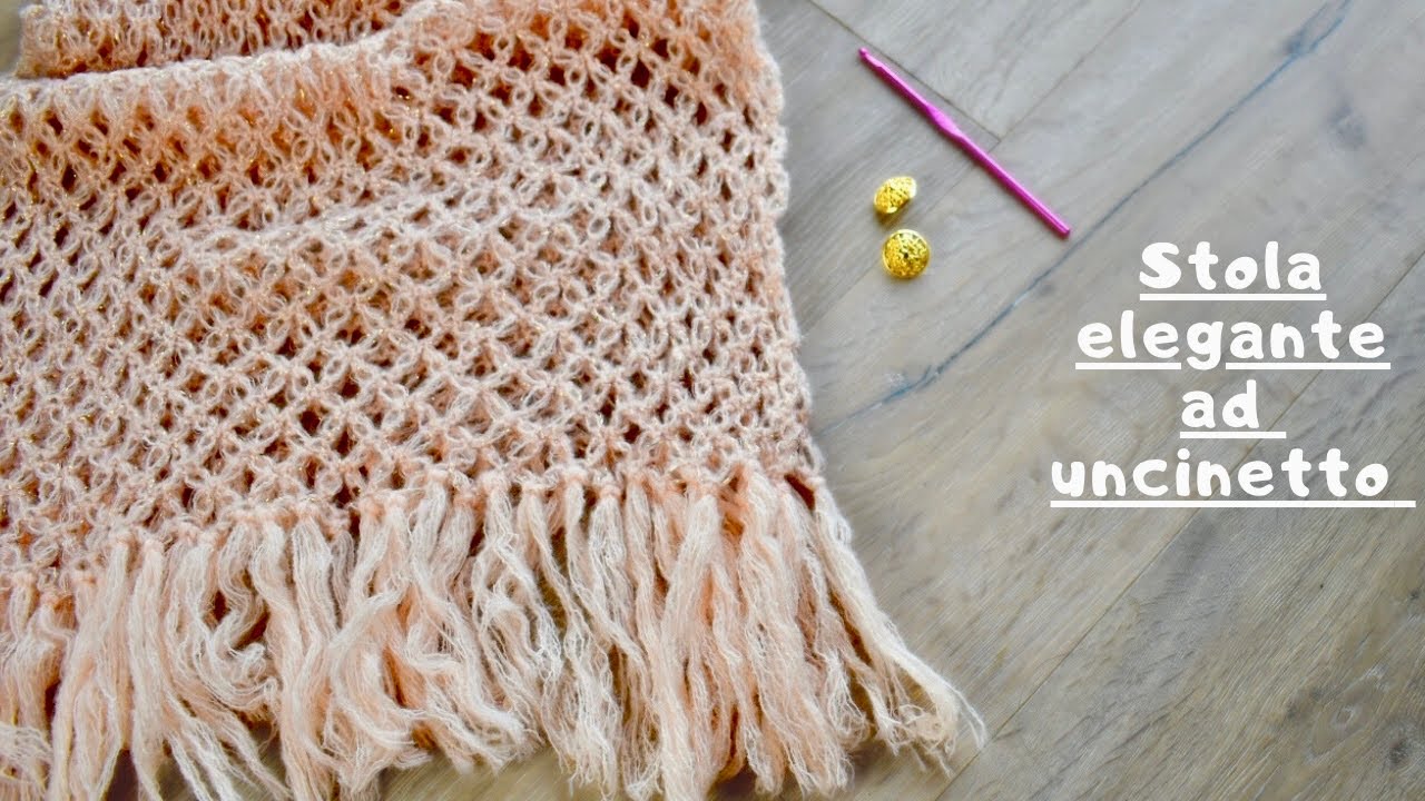 Stola sciarpa elegante all’uncinetto facile e veloce - easy crochet sciarpa punto strega o salomone