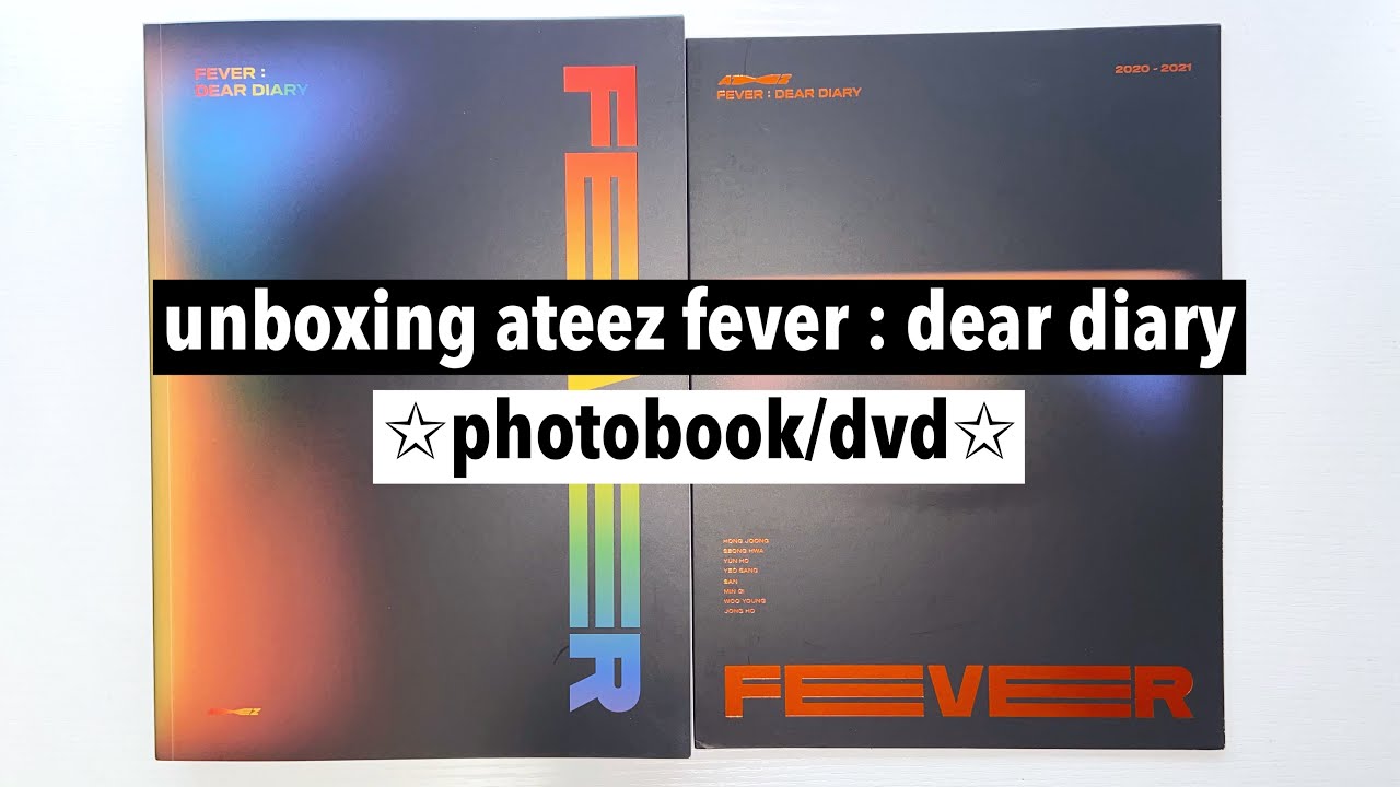 unboxing ateez fever : dear diary photobook/dvd