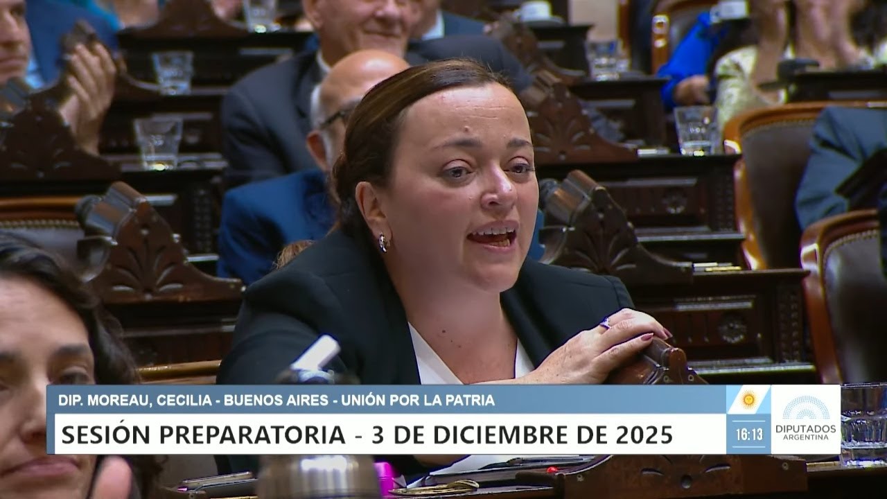 Diputada Moreau, Cecilia - UxP - Sesi&oacute;n Preparatoria 03-12-2025