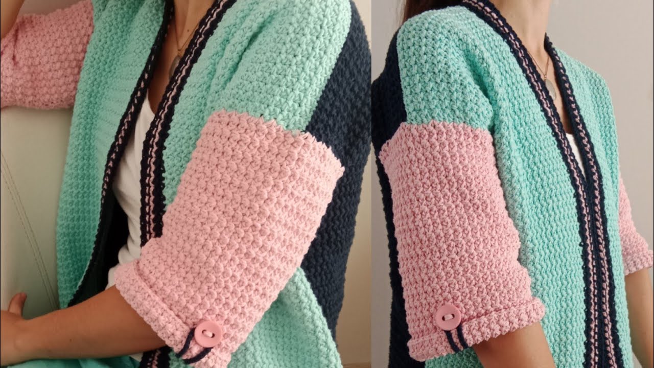 Müjde bu mevsimlik hırkayı herkes yapabilir kol kesmek yok yaka olmak yok