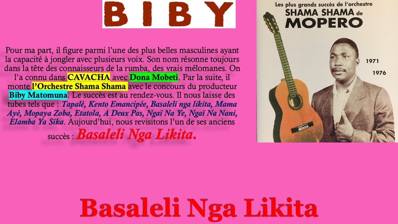 Basaleli Nga Likita pts 1&2 Un Chef d'&OElig;uvre du C&eacute;l&egrave;bre Mopero Wa Maloba & Orchestre Shama Shama
