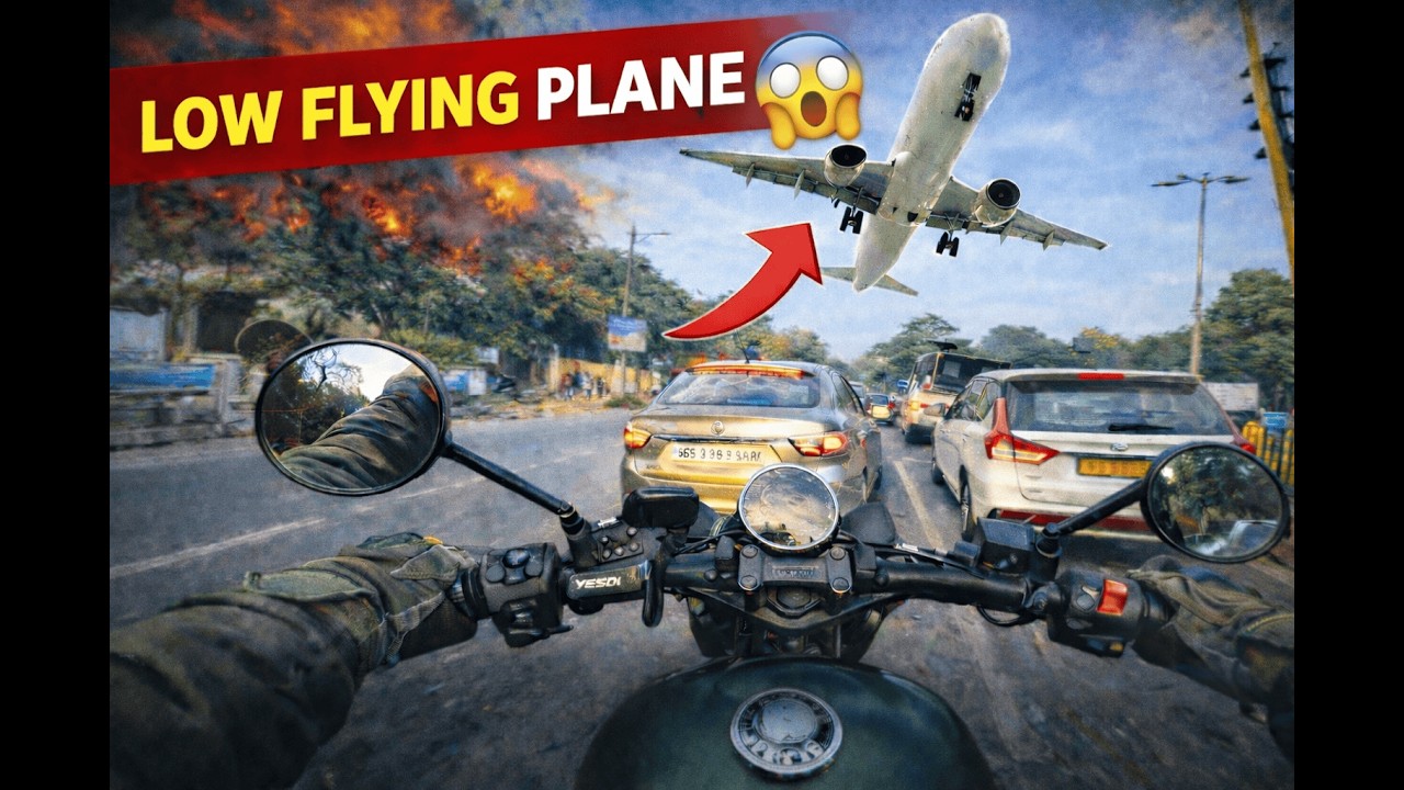 Low Flying Plane Over My Bike! 😱 | Chandigarh Bikeride