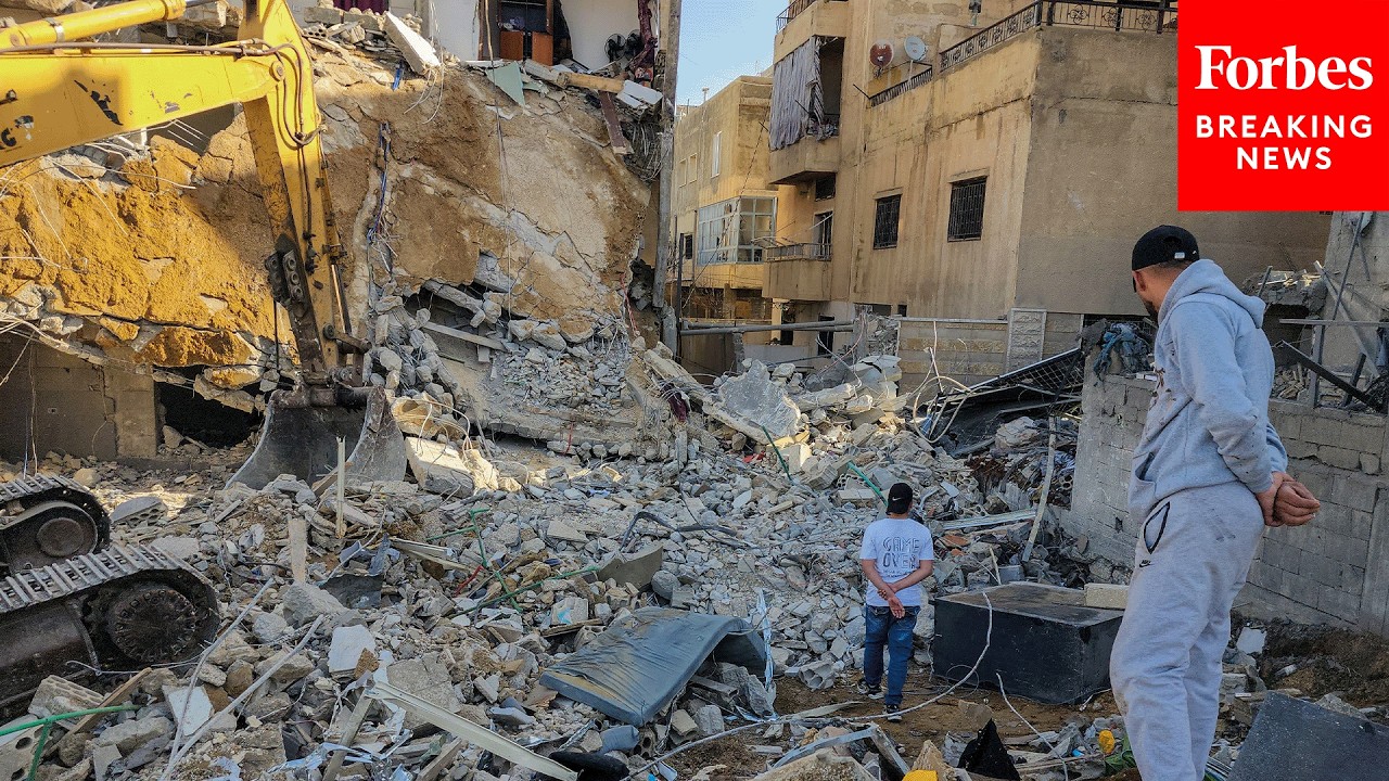 Footage Shows The Aftermath Of An Israeli Airstrike In Baalbek, Lebanon