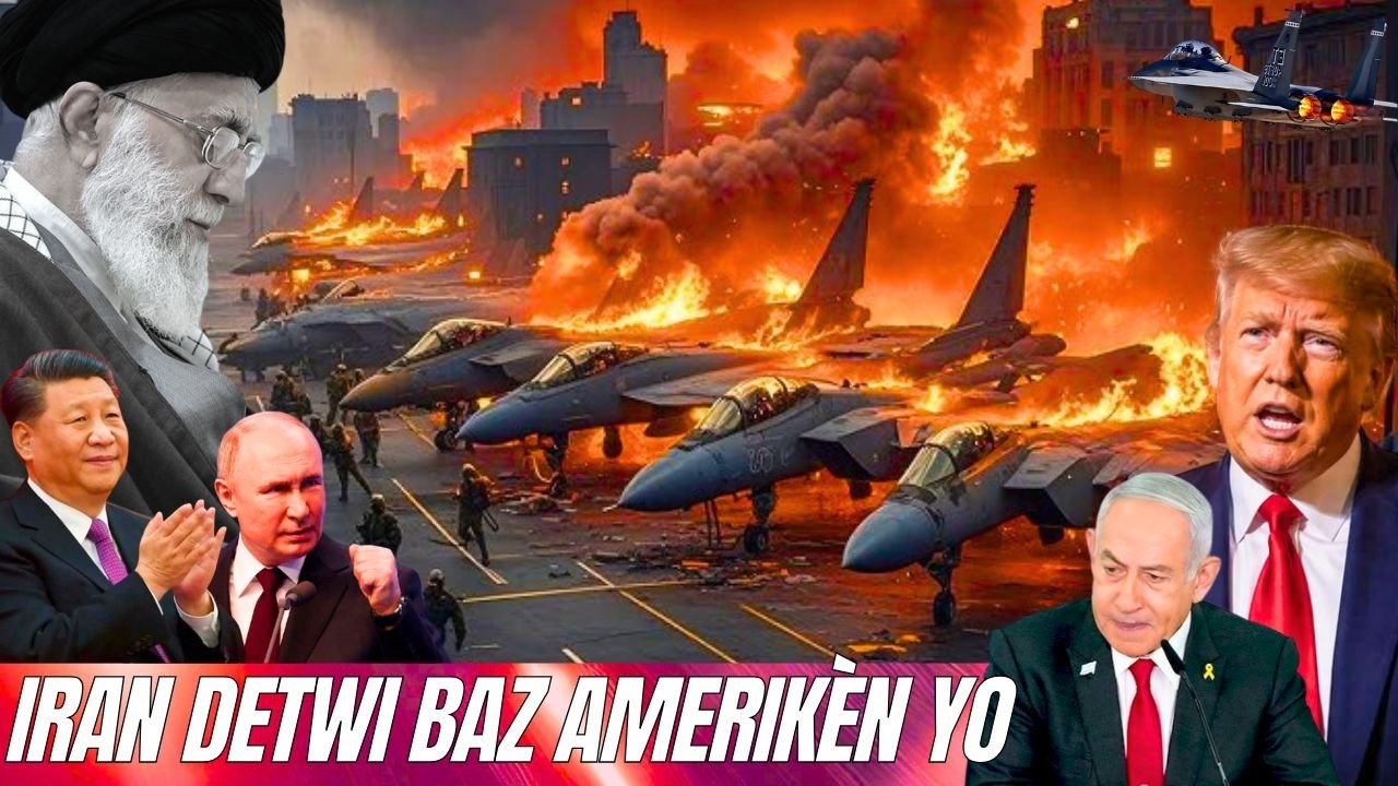 Baz ak enstalasyon militè detwi🔥Iran riposte, Etazuni akize Larisi e Lachin😱Alye Trump yo revòlte!
