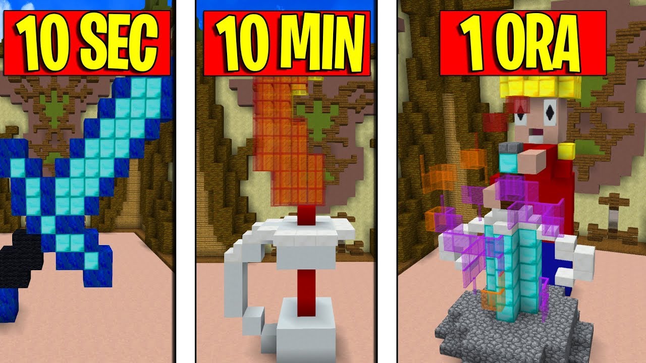 SPADA DA 10 SECONDI CONTRO 10 MINUTI VS 1 ORA - Build Battle ITA