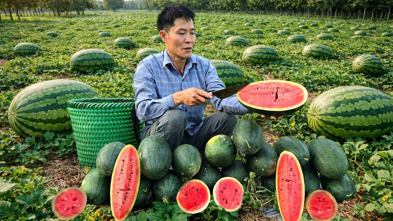 Solo Survival Life: Harvesting Watermelons to Sell at the Market and Earn Rewards