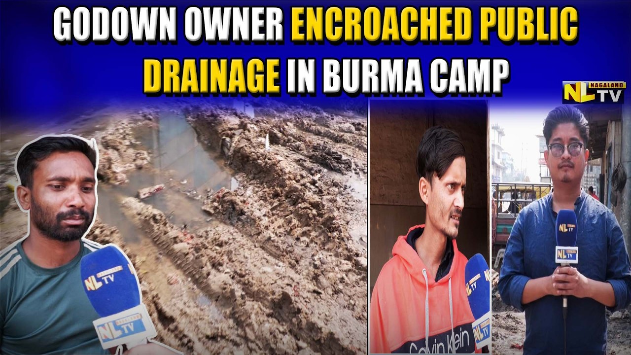 Владелец склада незаконно проник на общественную дренажную систему в лагере в Бирме.