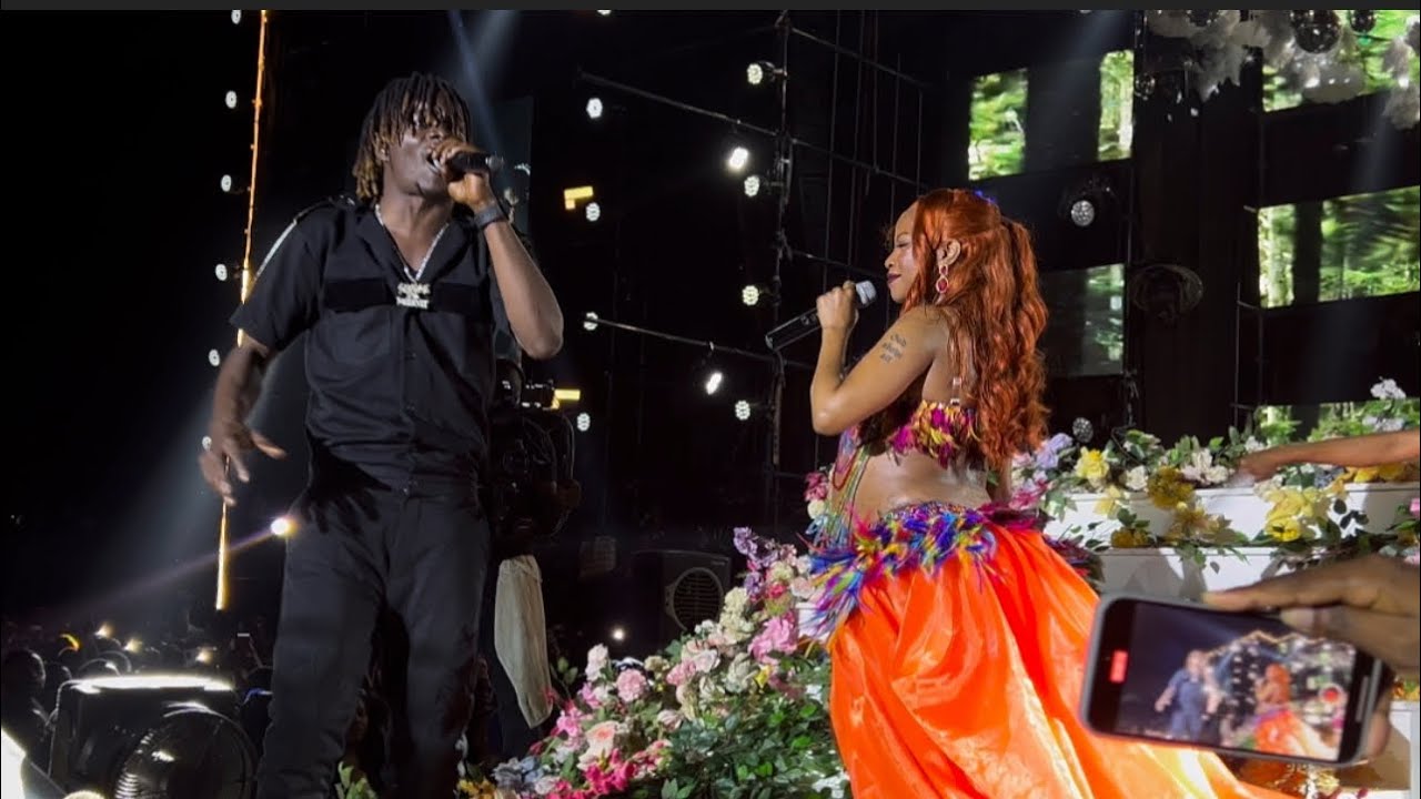 Cheers as king Saha joins Sheebah On stage, performs Bobi Wines Songs