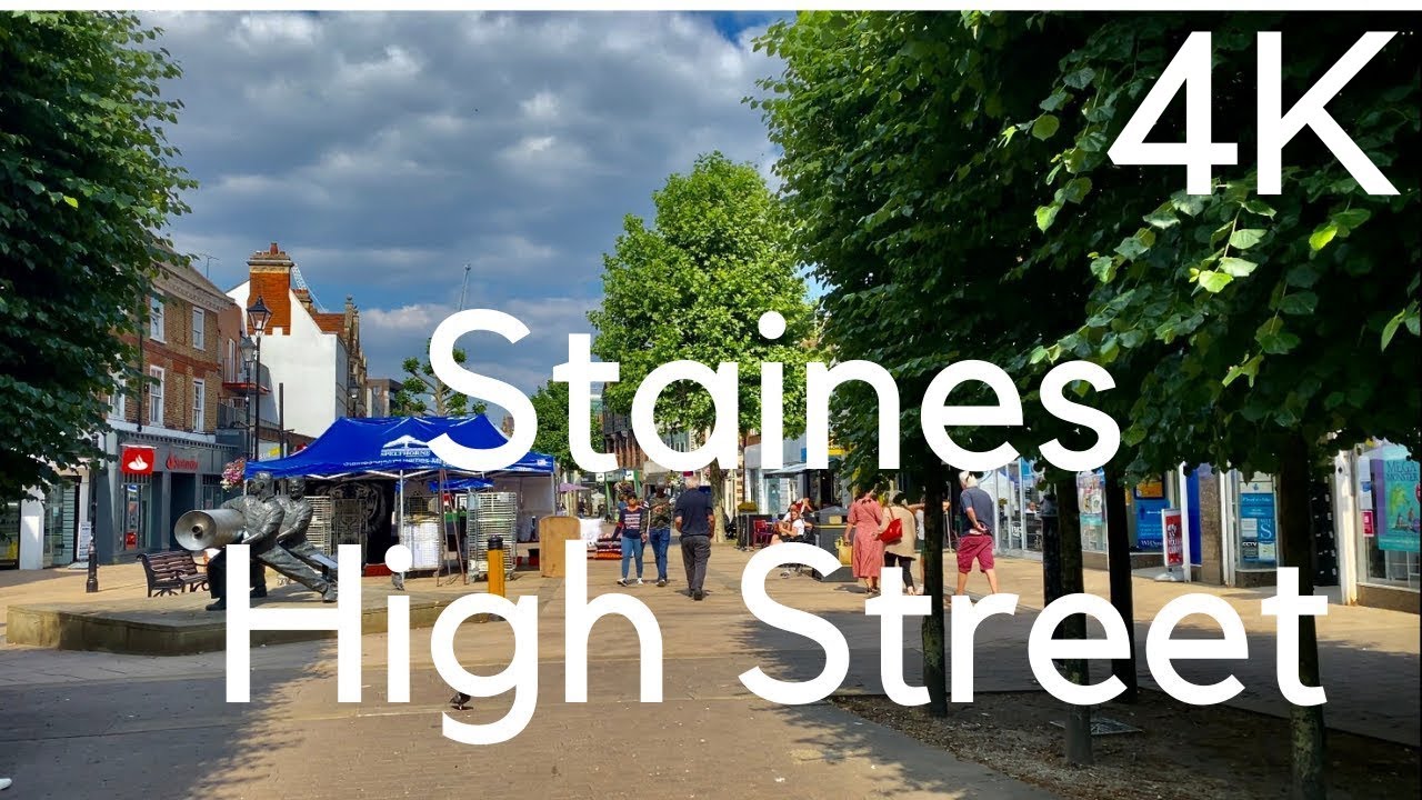 High Street Staines upon Thames and River Thames