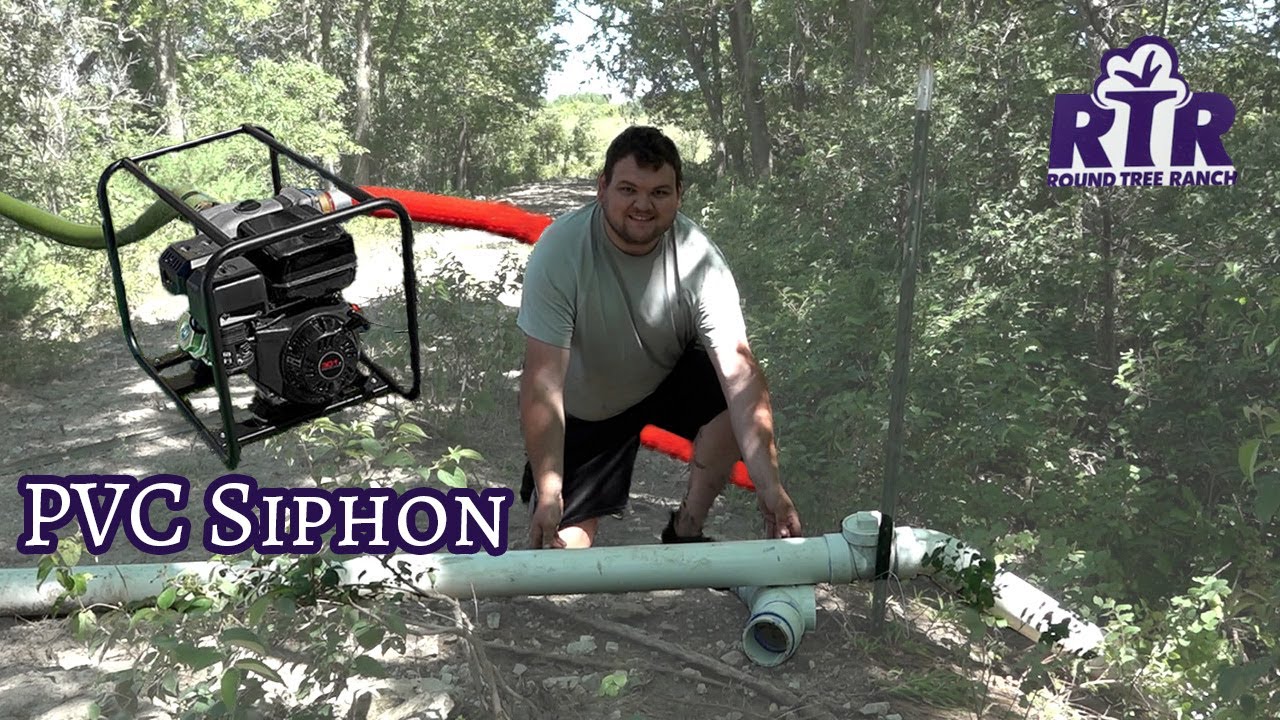 Draining Duck Pond With PVC Siphon - Duck Pond Foodplot Part 1