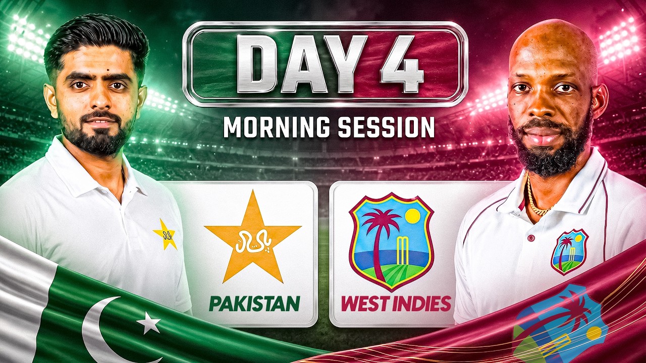 Pakistan vs West Indies 1st Test Day 4 Live! | Pak vs WI Test Match Live Commentary and Score!