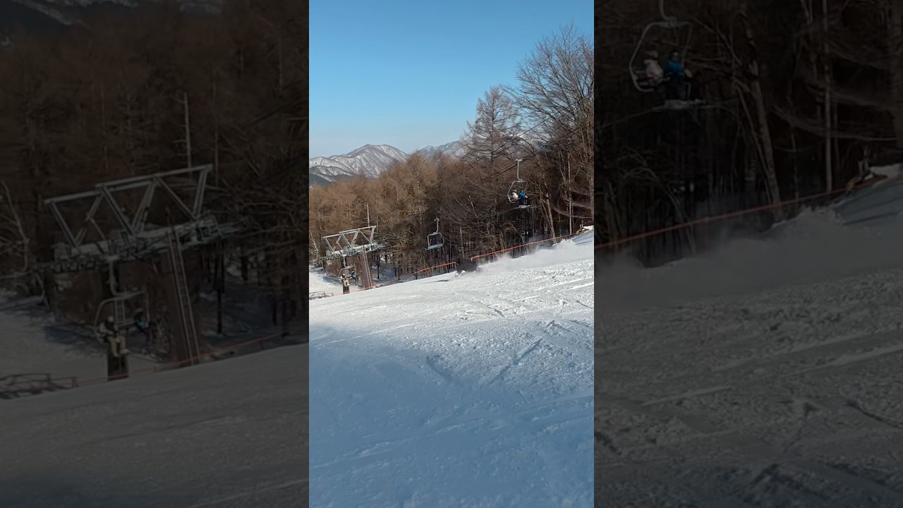 ハンターマウンテンスキー場のこの斜面はリフトとゴンドラからまる見えなので見て見て見てーモードでやる気出る😂