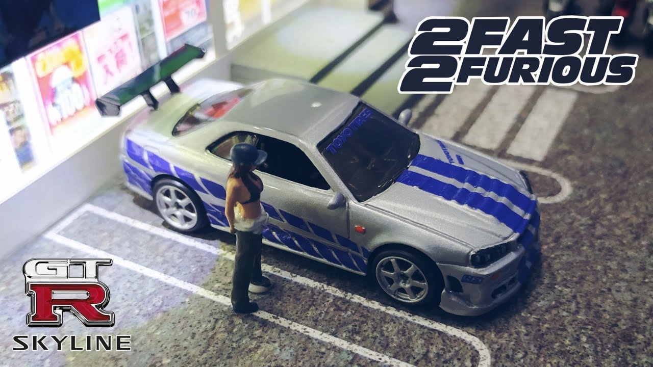 NISSAN SKYLINE GTR R34 2 FAST 2 FURIOUS CUSTOM HOT WHEELS