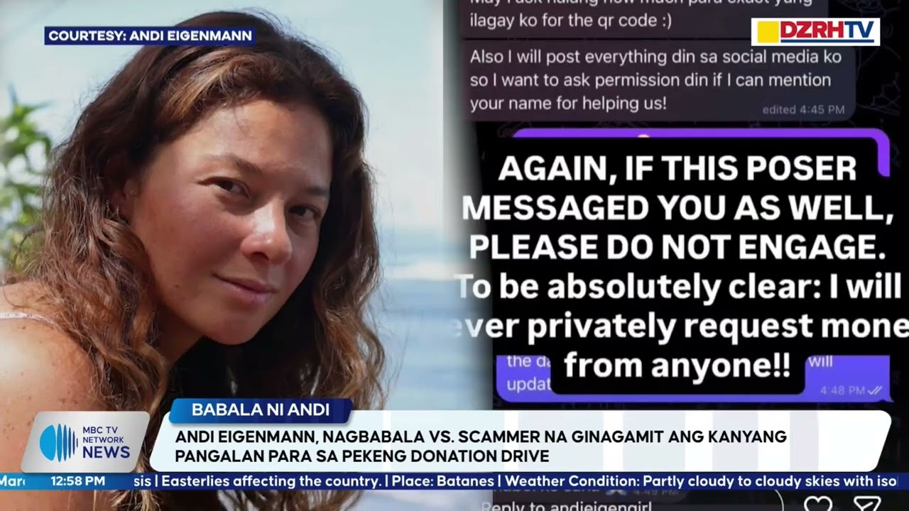 Andi Eigenmann, nagbabala vs. scammer na ginagamit ang kanyang pangalan sa pekeng donation drive