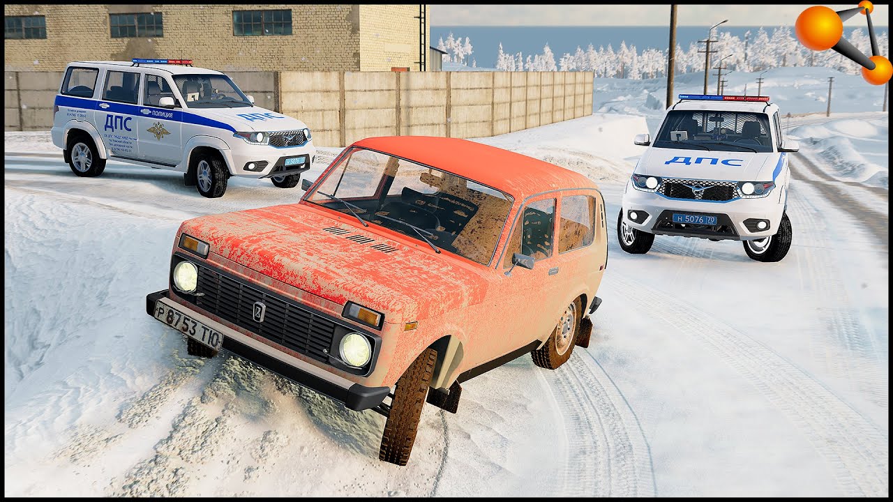 ДПС ПОГОНЯ В ГОЛОЛЕД! Кого ЗАНЕСЕТ ПЕРВЫМ! - BeamNg Drive