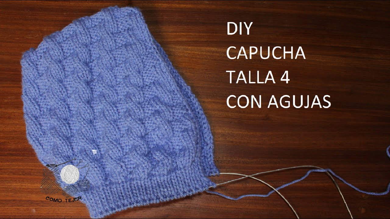 DIY Como tejer con agujas Capucha Talla 4