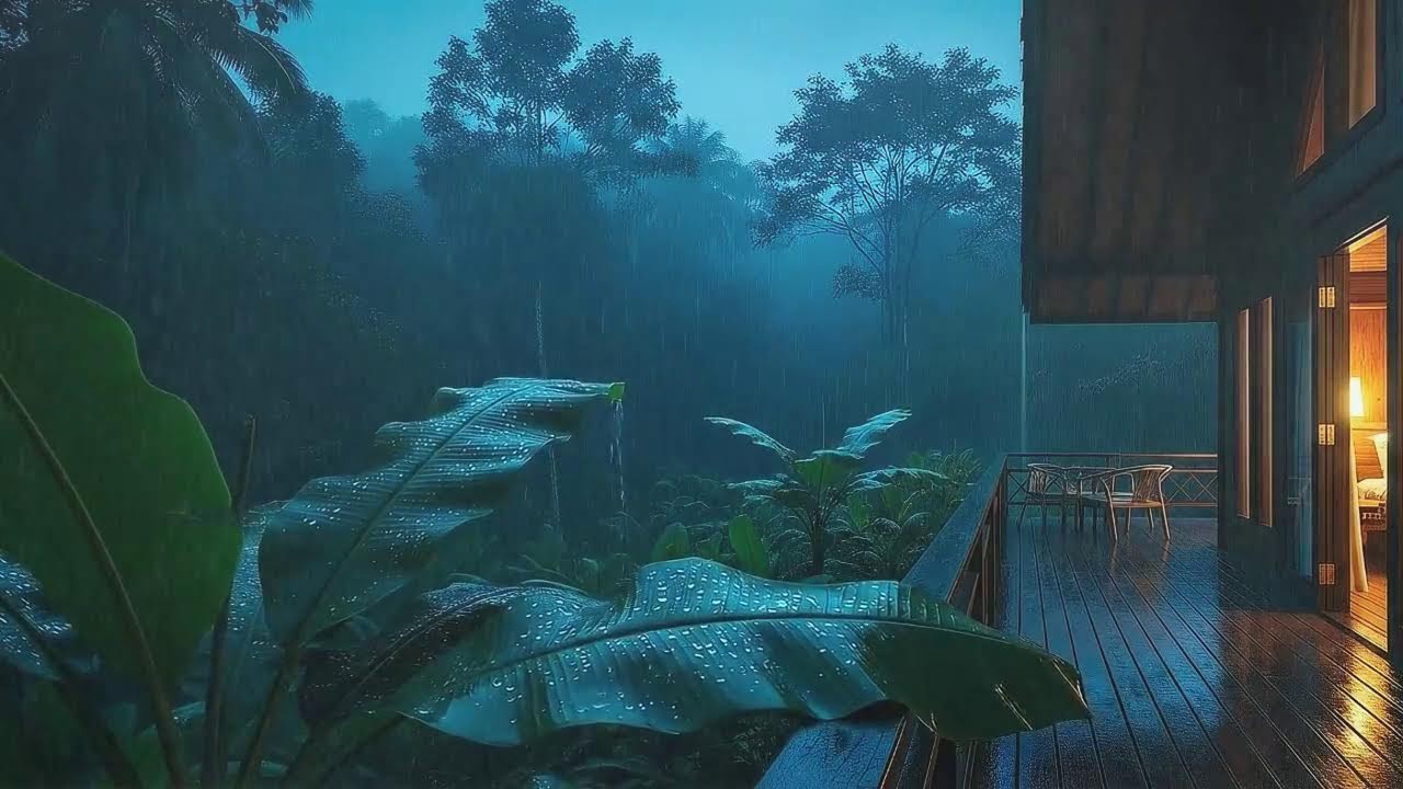 Rainfall And Forest Thunder Surround A Cabin For Quick Insomnia Relief 🌧️