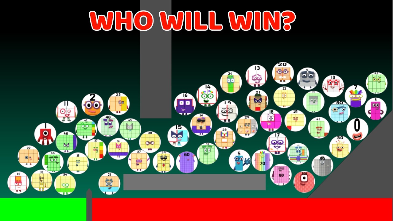 56 NUMBERBLOCKS Marble Race - Who will be the Champion? - Round 15