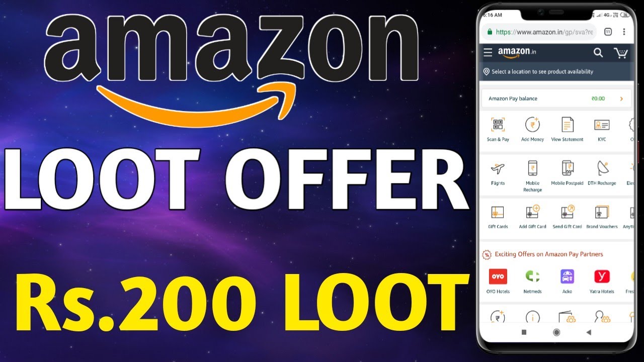 Amazon Big Loot Rs.300 Free Loot For Amazon User|Amazon 50% Free Shopping Offer For All