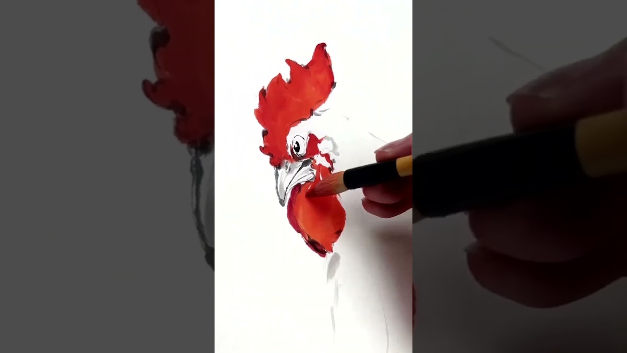 How to draw hen in Chinese painting #art #chineseart #homedecor #walldecor #drawingtutorial #rooster