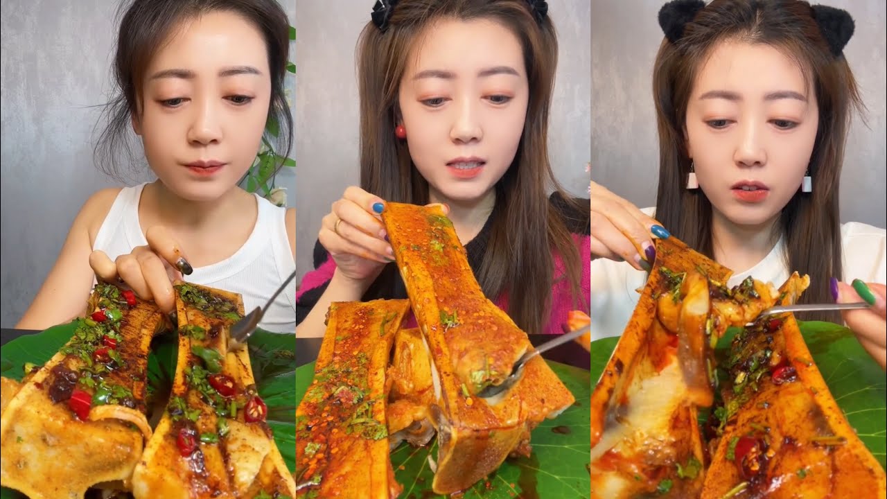 Asmr Chinese Bone Marrow Mukbang | 중국골수 먹기 먹방 | 중국먹방/골수먹방/골수먹기 먹방 | 쇠고기골수 먹방 | 중국음식 먹기 쇼 #770