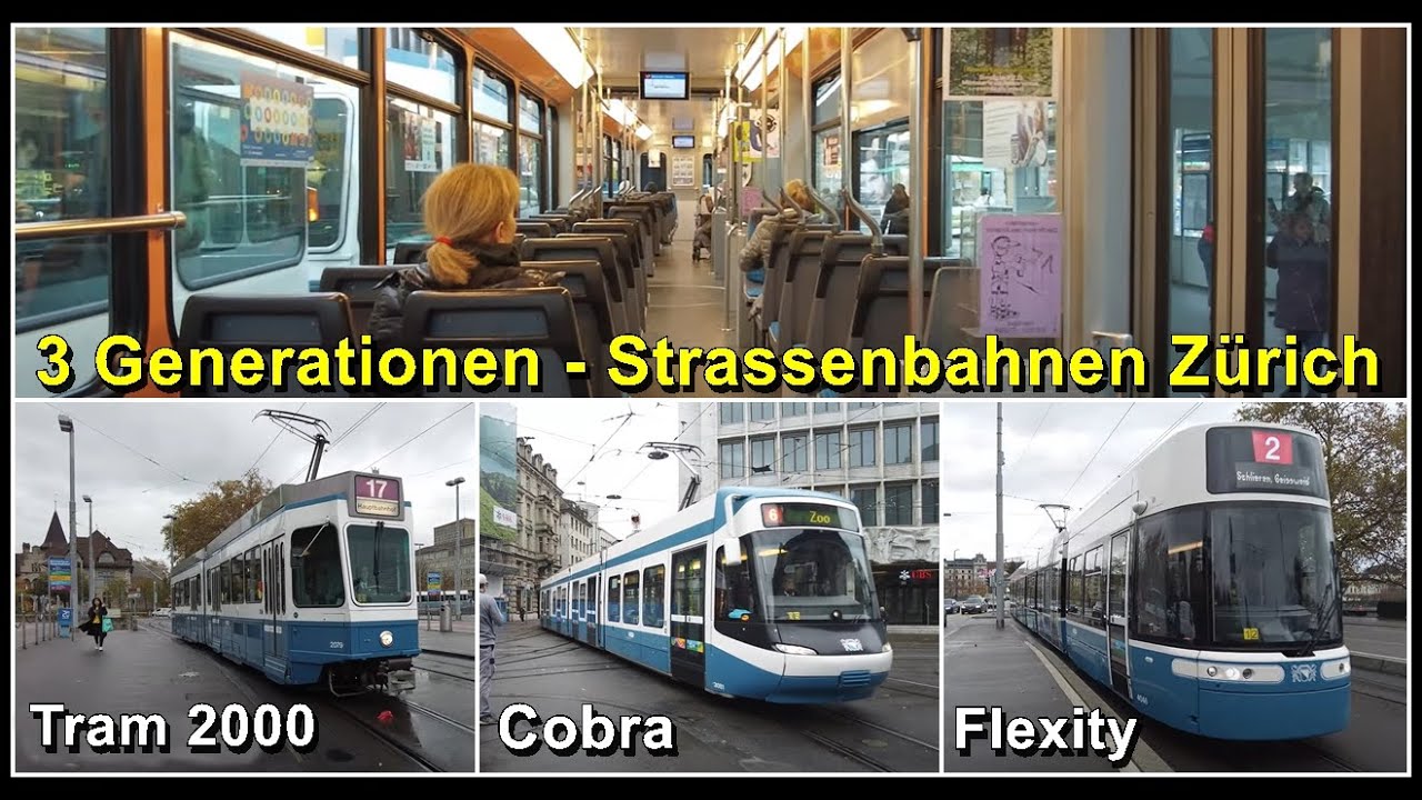 Drei VBZ Strassenbahn-Generationen der Stadt Zürich