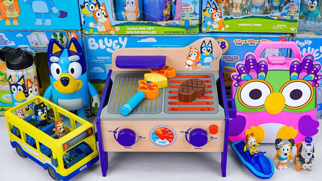 Bluey Toy Collection Unboxing Review 💙 Bluey Wooden BBQ and Salad Set | 103 Minutes Satisfying