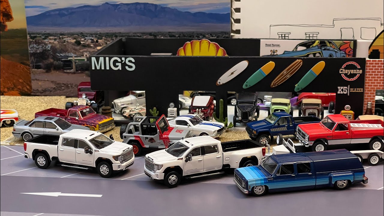 New Trucks! GMC Sierra 2500 & 3500 HD | Majorette Mustang | Custom M2 Dually Desert Fox | #diecast 