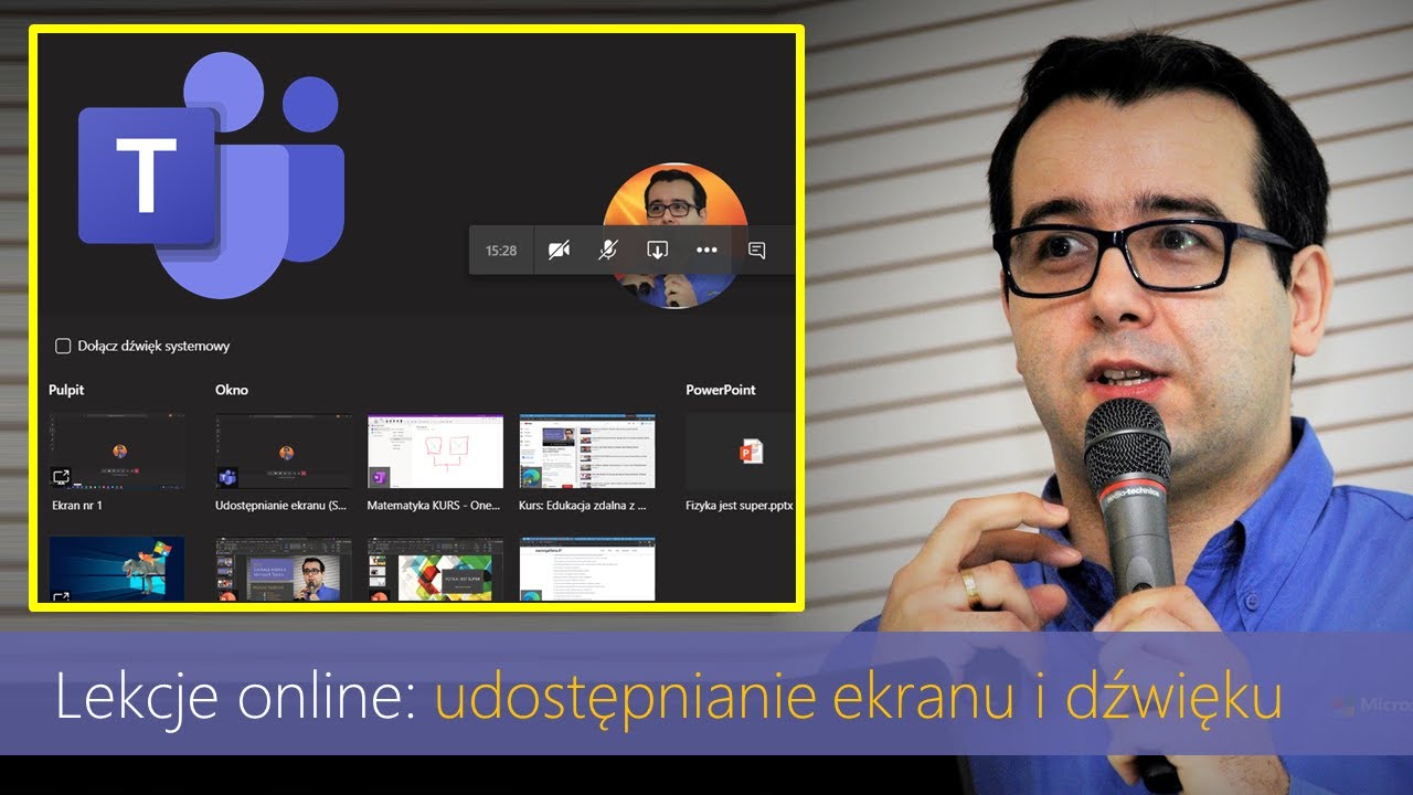 Jak UDOSTĘPNIAĆ ekran, aplikacje i dźwięki z komputera? [Teams: Lekcje online]