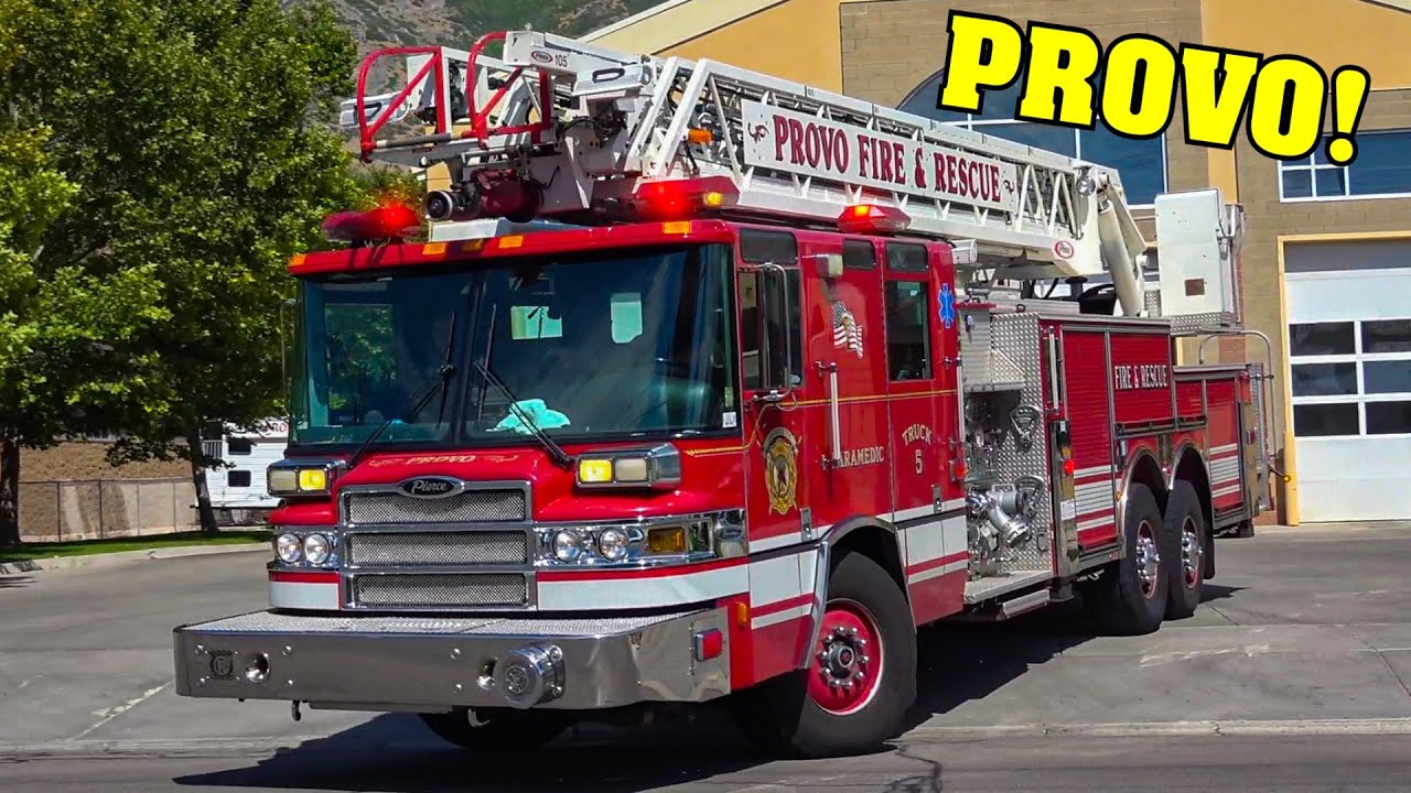 [Fire Station Alerting!] - *PROVO, UTAH* - Truck 25 & Rescue 25 Provo Fire Department Responding!