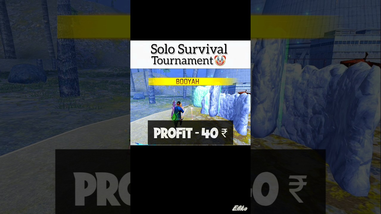 SOLO SURVIVAL TOURNAMENT 🏆 | Day 7 | Profit - 100Rs 🤑☠️🔥 #freefire #shorts #trending #tournament