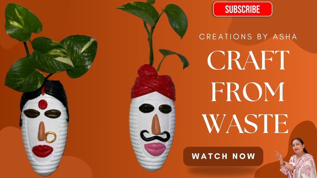 DIY Face Planters From Waste Bottles 🪴 | Craft From Waste | DIY Craft | Creations By Asha