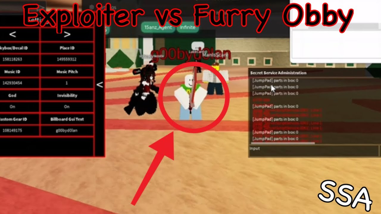 CK5c00lkidd Hacking Incident #25 || Exploiter VS Furry Obby || #rc7 #serverside #anticheatbypass #fe