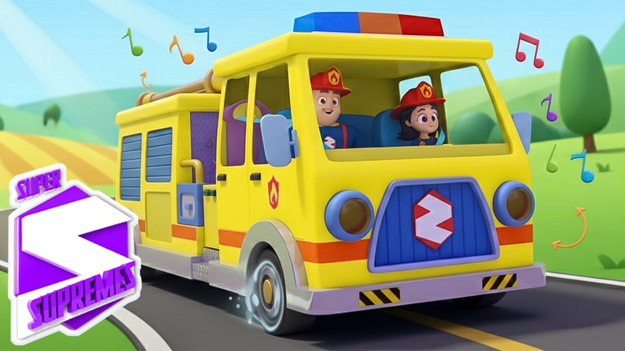 Räder an einem Feuerwehrauto 🚒 | Kinderreim für Kinder auf Deutsch