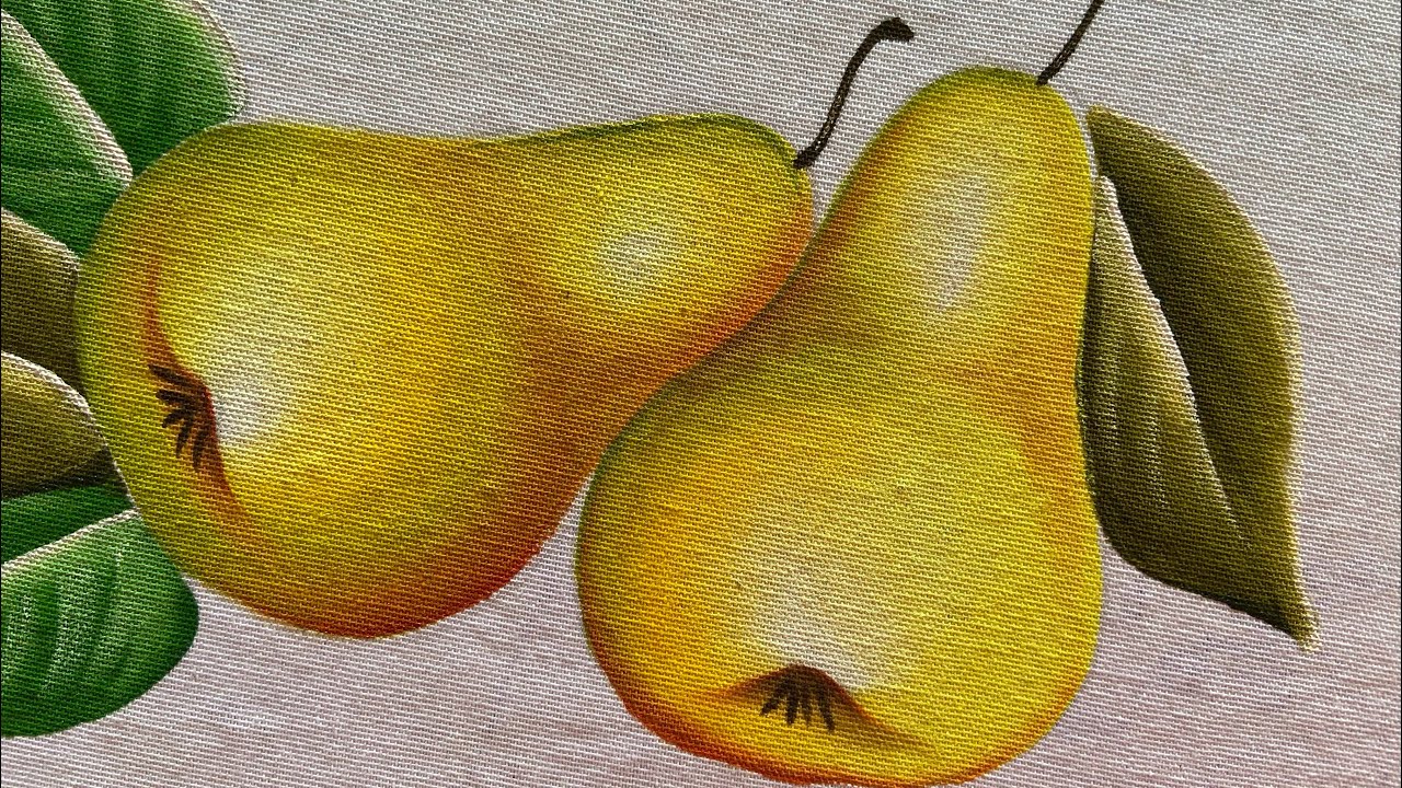 🍐 Pêras pintura em tecido - passo a passo🖌️