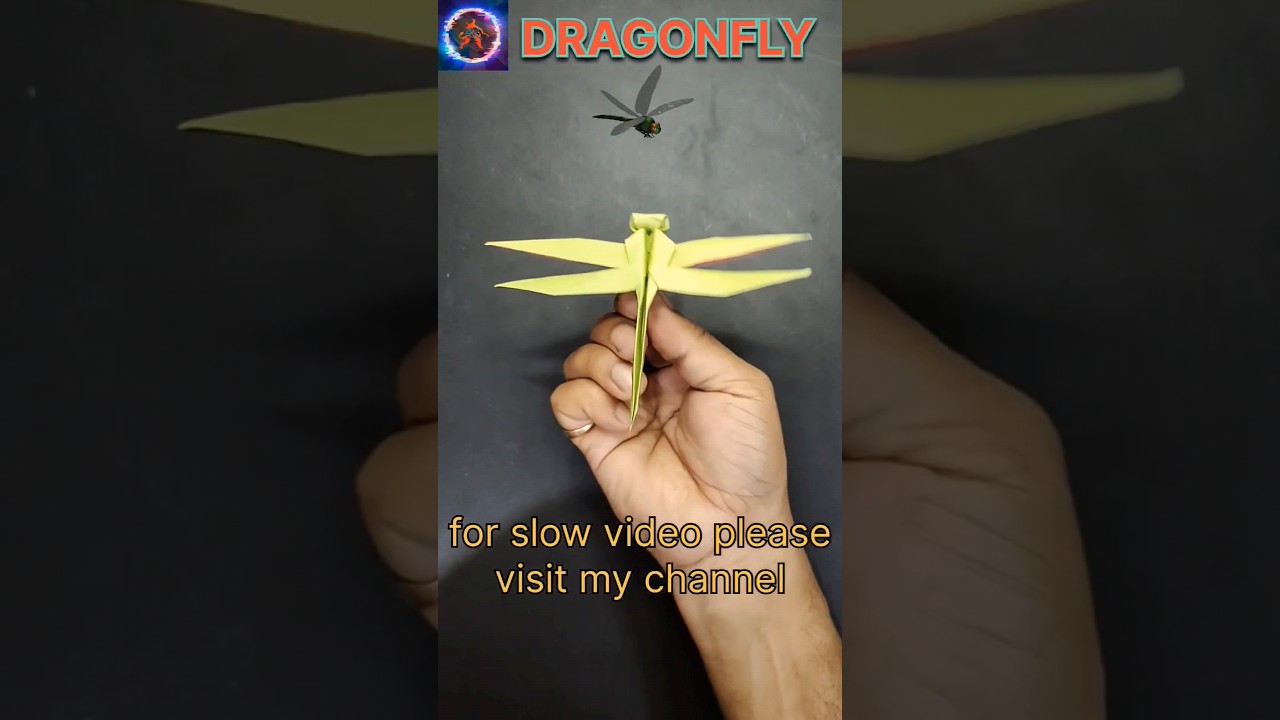 DRAGONFLY EASY TUTORIAL | HOW TO MAKE DRAGONFLY ORIGAMI | KIRIGAMI DRAGONFLY | PAPERCRAFT FOLDING