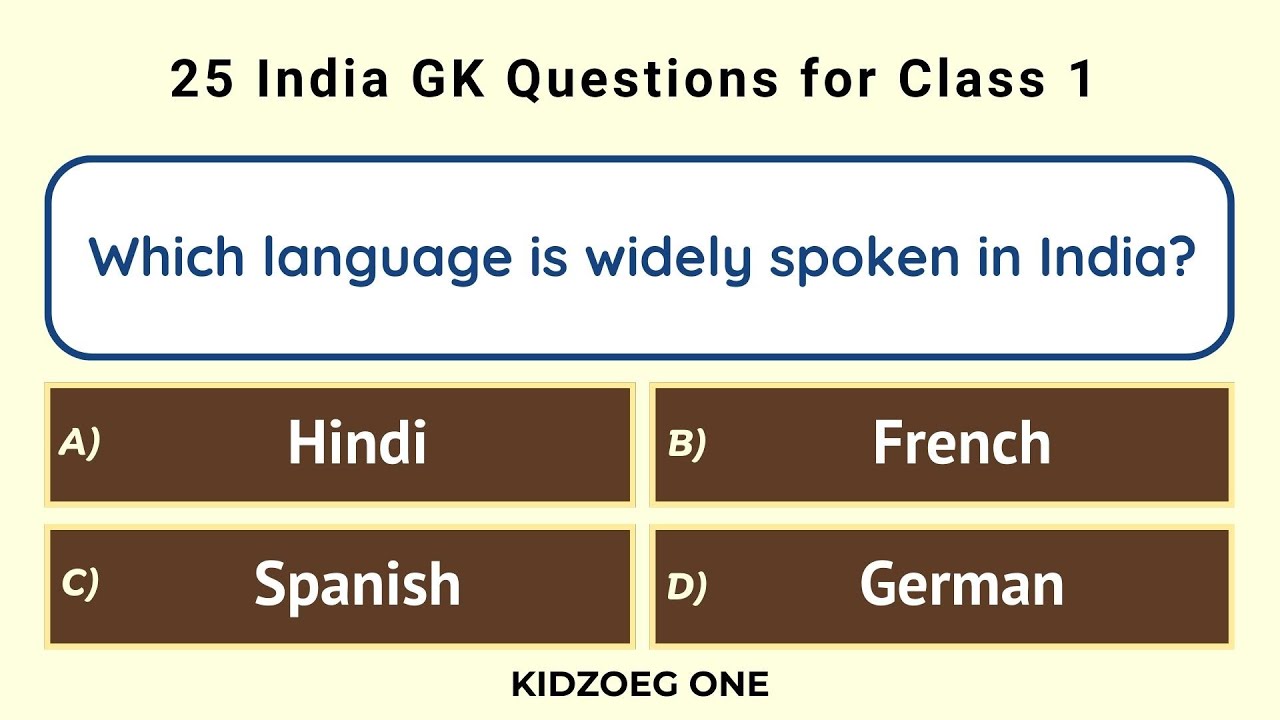 25 India GK Questions for Class 1 Kids | Easy General Knowledge Quiz About Our Country | India Quiz