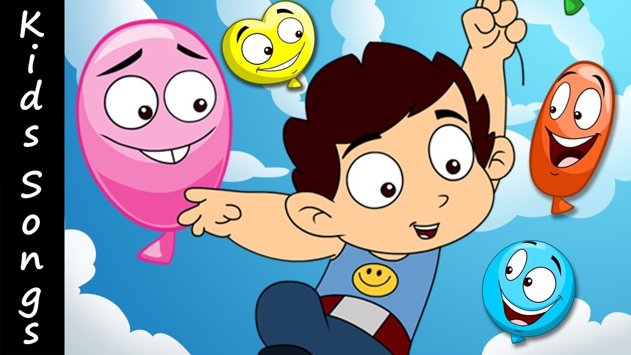 Boy Playing With Ballon | Rhyme For Kids On Balloon | Song For Kids Learning Colors HD