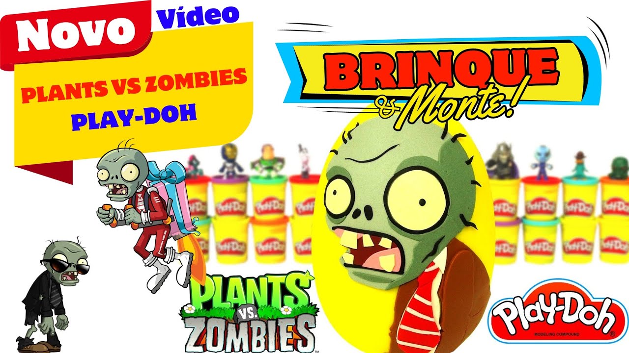 MASSINHA PLAY-DOH | OVO SURPRESA GIGANTE | PLANTS VS ZOMBIES | VENHA BRINCAR! @BrinqueeMonte