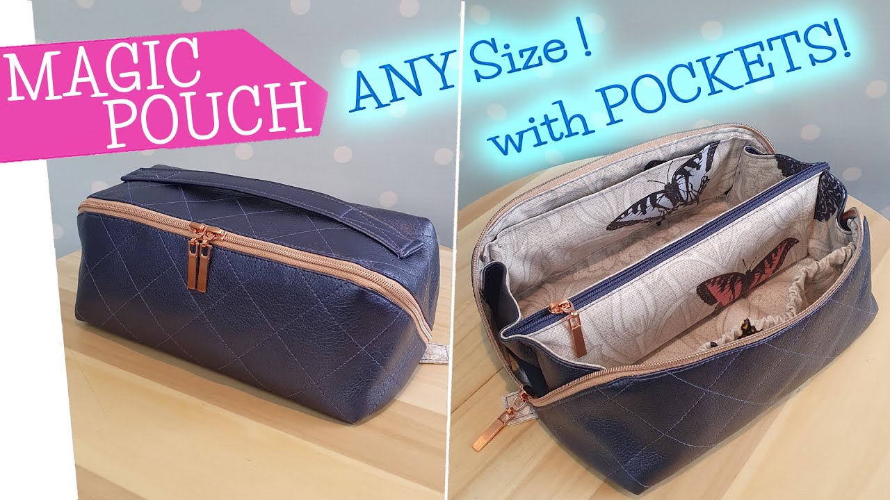 Magic Pouch nähen mit Innentaschen in Wunschgröße | Wide open Pouch Pockets | Nähanleitung mommymade