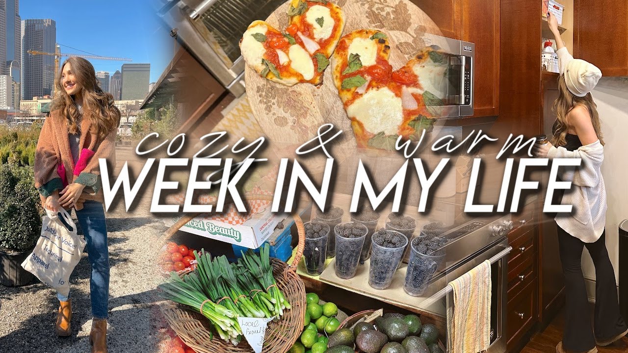 WEEK IN MY LIFE | decluttering, farmers market, winter uglies, healthy grocery haul, & cozy days!