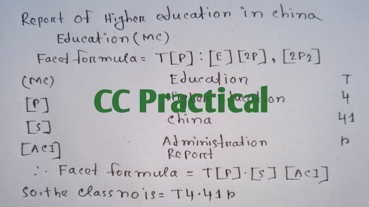 LibraryScience CC Practical|BLIS CC Practical|BLIS Colon Classification Practical|