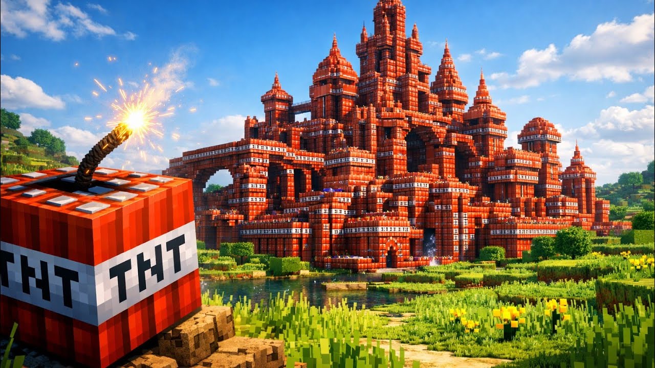 I Built  new tnt Mahal in minecraft