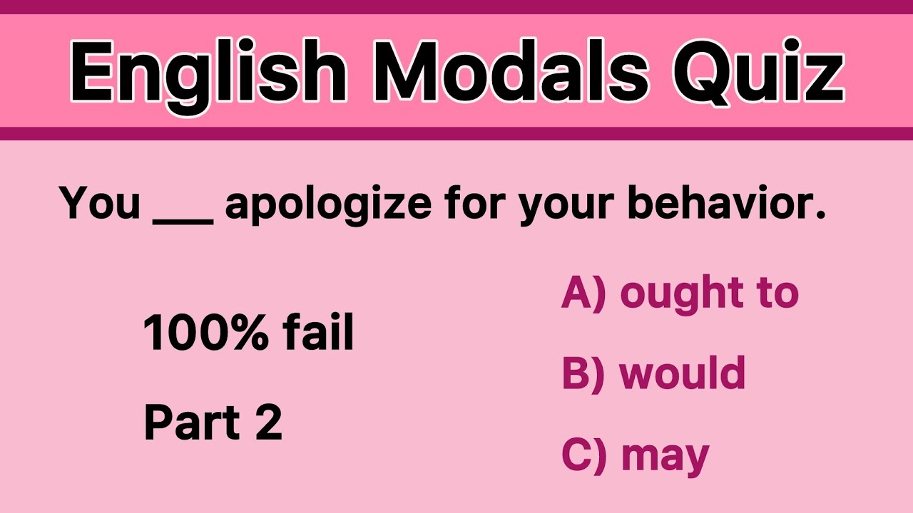 Advanced Modals MCQs | Can, Could, May, Might, Must, Shall, etc. | English Grammar Practice Test 
