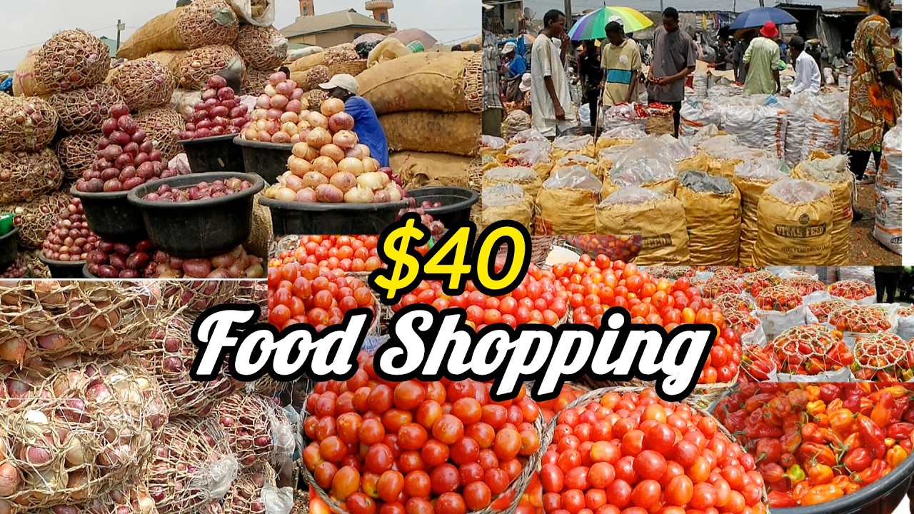 Cheapest Food Market Shopping in Lagos Nigeria West Africa, My $40 Food Shopping